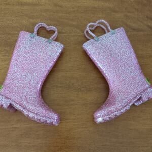 Western Chief Toddler Girls' Abby Shimmer Glitter light up Rain boots size 6 GUC